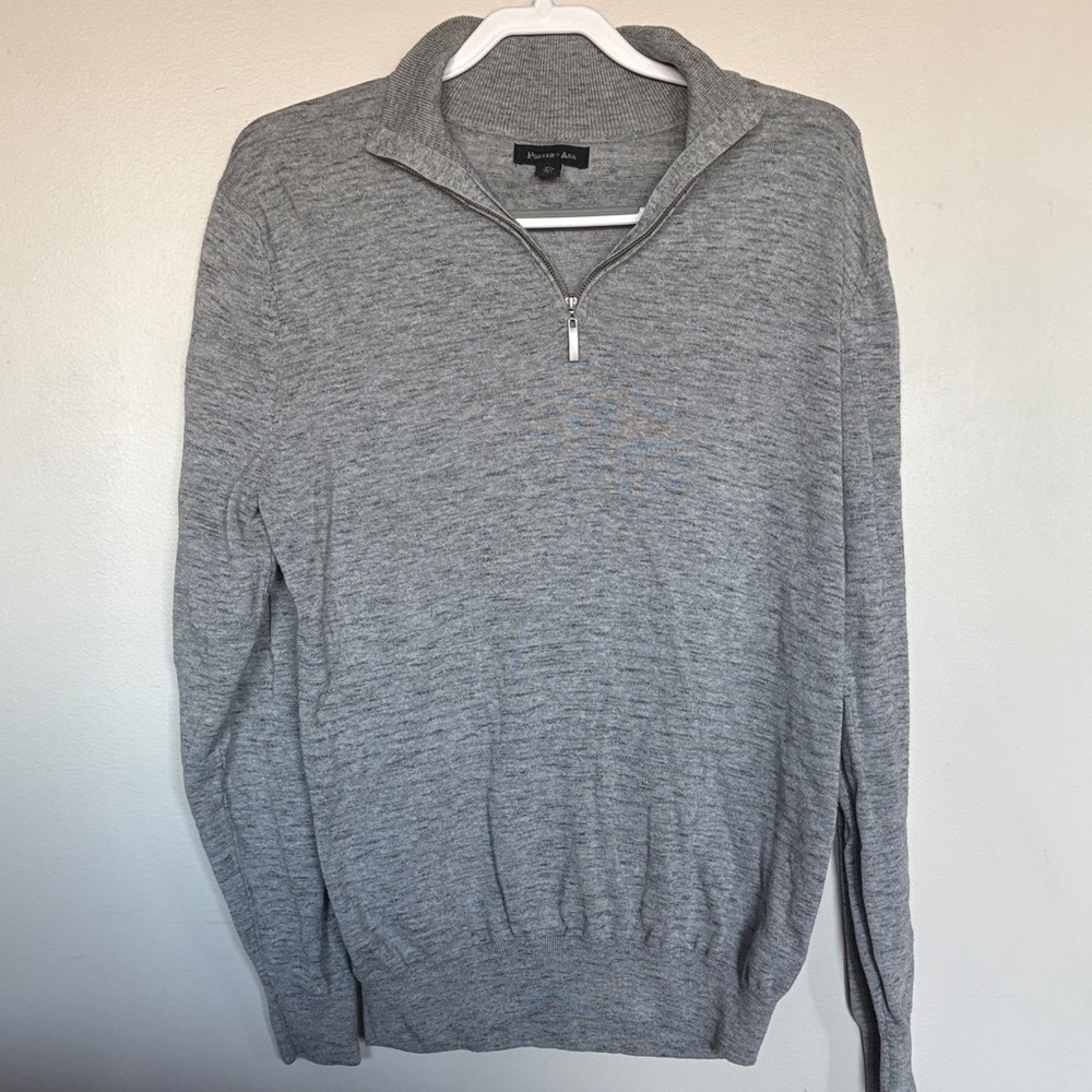 Porter & Ash Gray Quarter Zip Pullover Sweater Size L